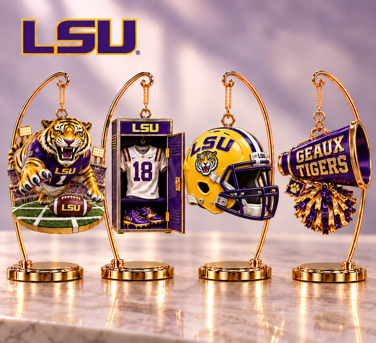 Premium LSU Hanging Ornament Display Stand TNSM